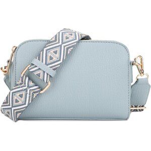 💫 Women Blue Crossbody Bag Web Strap Camera Travel Work High-Quality Handbag